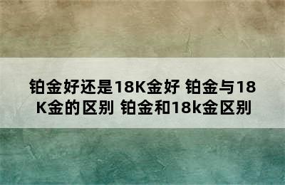 铂金好还是18K金好 铂金与18K金的区别 铂金和18k金区别